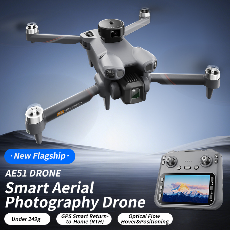 Fpv Brushless Rc Drone 4K - Foldable RC Quadcopter AE51 GPS Drone