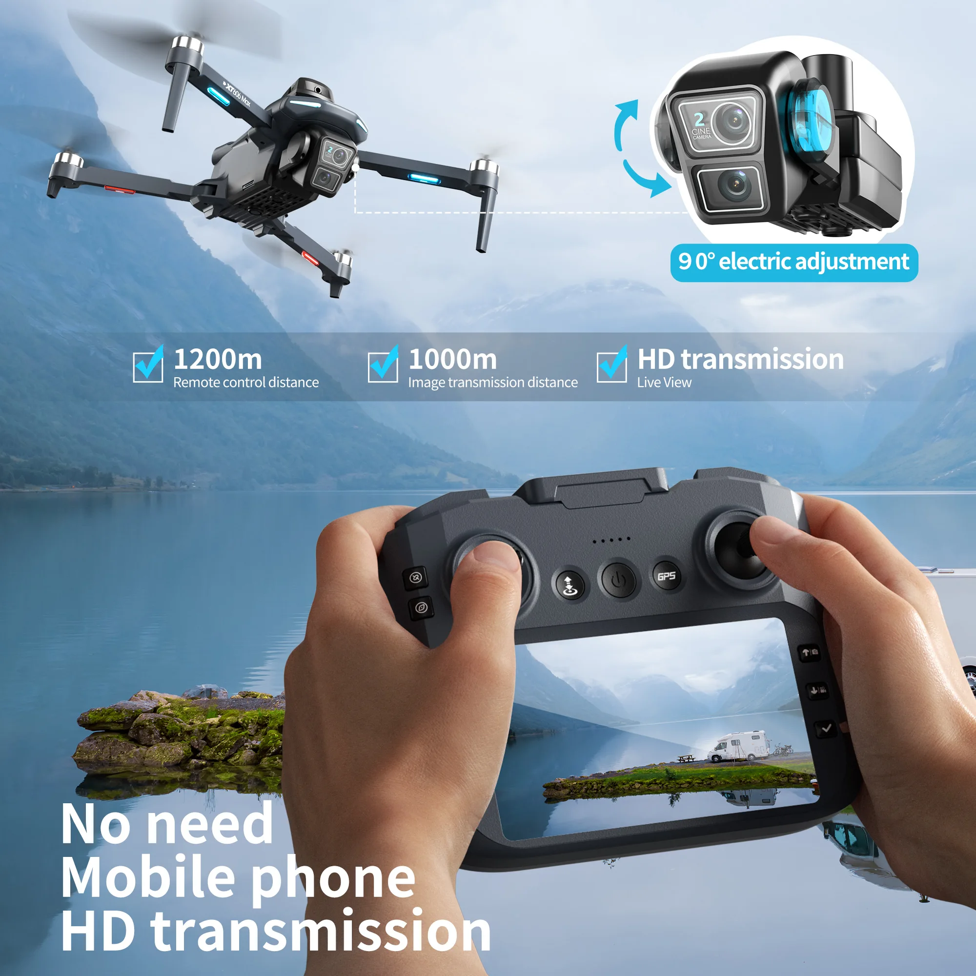 Original XT606 Drone Professio - Fpv Brushless Rc Drone 4K 评论和价格