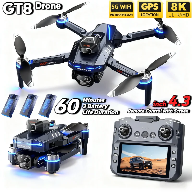 HOT For LSRC GT8 Drone 4K Prof - Fpv Brushless Rc Drone 4K 评论和价格