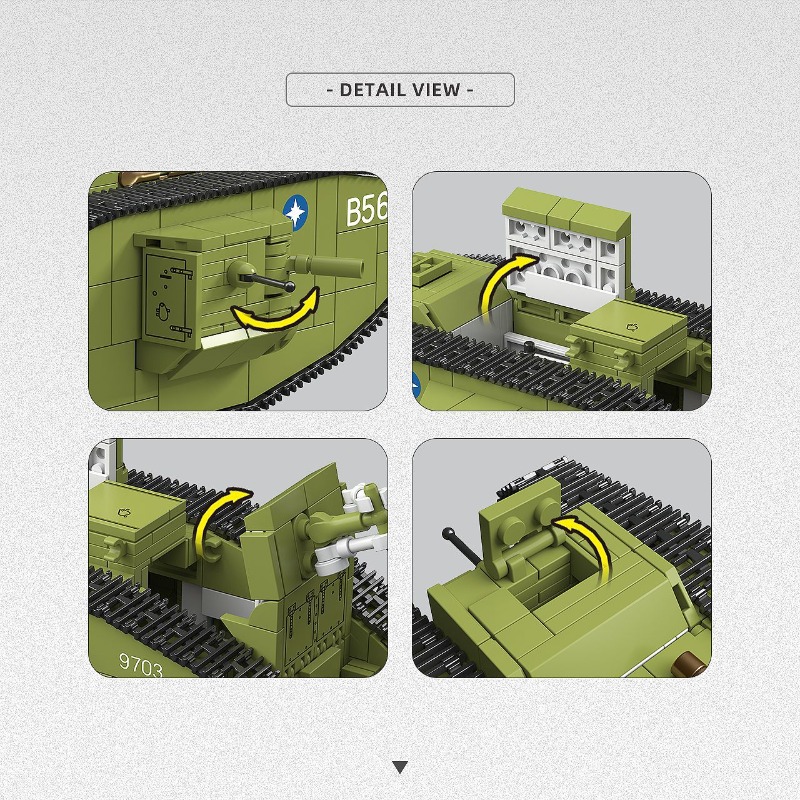 900PCS World War I Heavy Tank  - Lego Compatible Military Tank 评论和价格