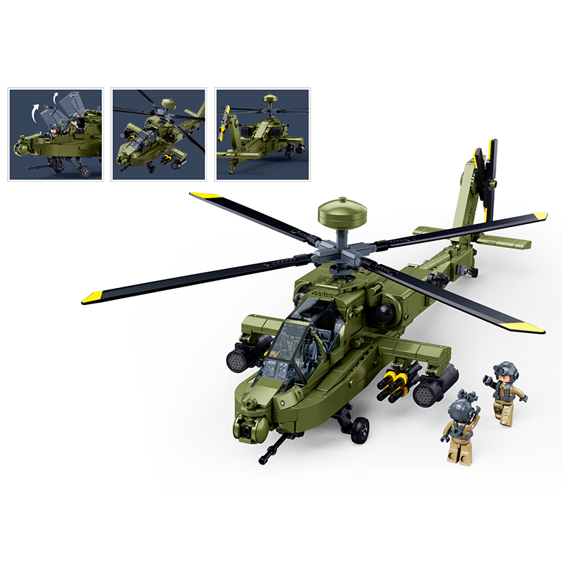 Sluban M38‑B1536 Boeing AH‑64D - Lego Compatible Military Tank 评论和价格