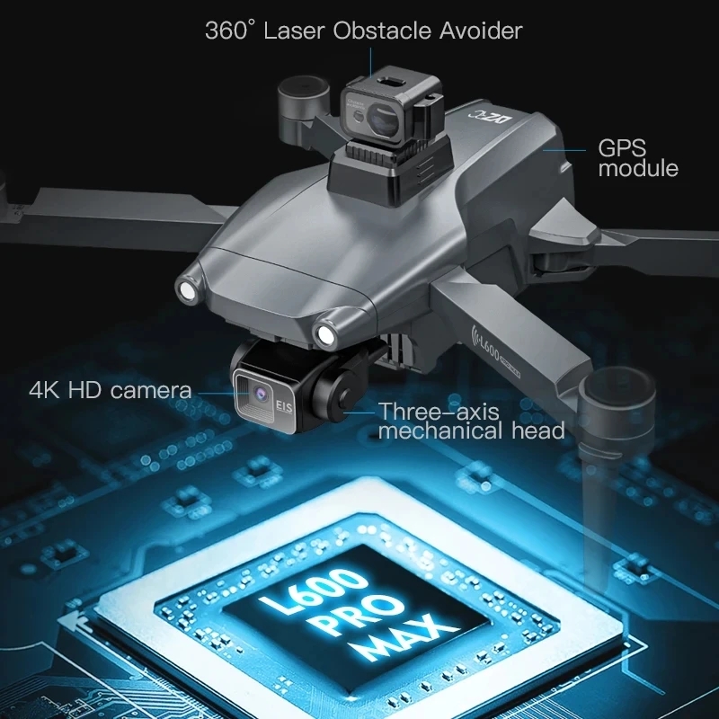 L600 PRO MAX GPS Drone Profess - Fpv Brushless Rc Drone 4K 评论和价格