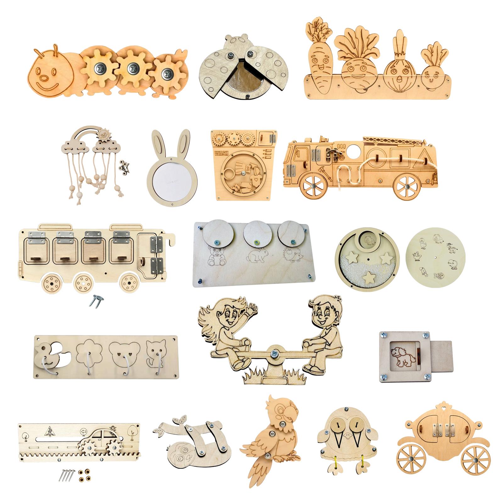 Wooden Busy Board Parts Montes - Montessori Wooden Busy Board Toddler 评论和价格