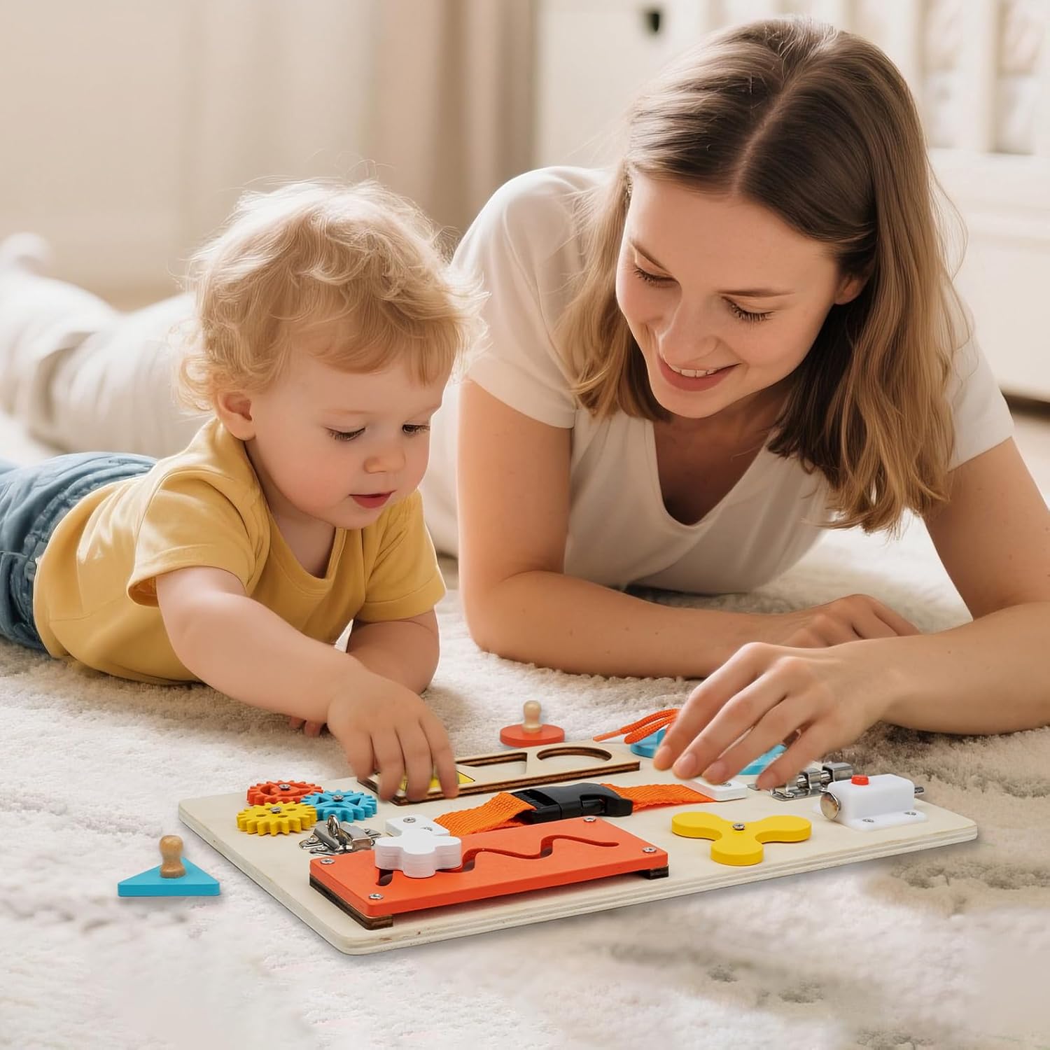 Montessori Busy Board for Todd - Montessori Wooden Busy Board Toddler 评论和价格