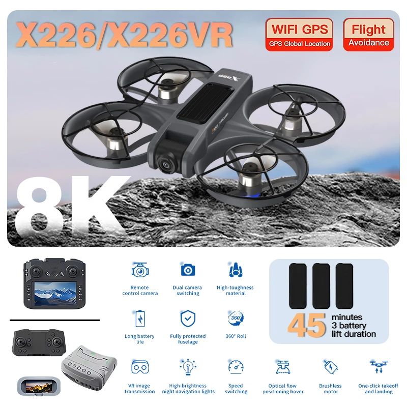 Original X226/X226VR GPS Folda - Fpv Brushless Rc Drone 4K 评论和价格