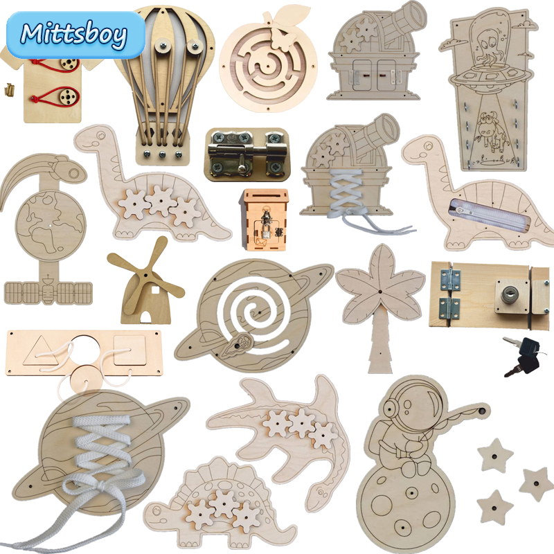 Montessori Busy Board Accessor - Montessori Wooden Busy Board Toddler 评论和价格