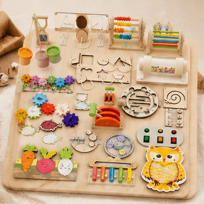 Premium Montessori Busy Board  - Montessori Wooden Busy Board Toddler 评论和价格